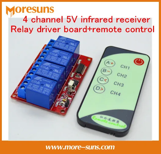 5pcs-4-ch-5v-infrared-receiver-relay-driver-board-remote-control-4ch-infrared-transceiver-suite-infrared-remote-control-switch