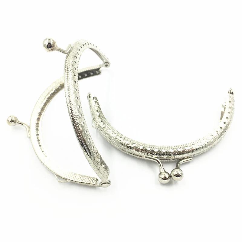 

1Pc Kiss Clasps Lock Coin Purse Bag Handbag Handle Metal Frame Silver Tone DIY Arch 10.5x6.7cm