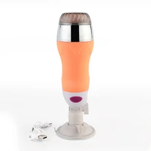 Handsfree Voice Male Masturbator USB Charge Vibrating Masturbation Cup Realistic Pussy Vagina Oral Aircraft Cup Sex Toys For Men
