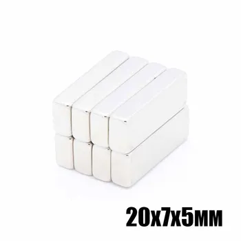 

20pcs 20x7x5 mm N35 Strong Square NdFeB Rare Earth Magnet 20*7*5 mm Neodymium Magnets 20mm x 7mm x 5mm free delivery