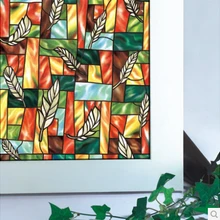 Оконная стеклянная пленка статическая цепляться(листья) DIY Размеры MOQ 1m2