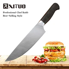 XITUO, японский нож сантоку, 8 дюймов, профессиональный нож шеф-повара, Германия 4410, лезвие из нержавеющей стали, кухонный нож, черное дерево, ручка
