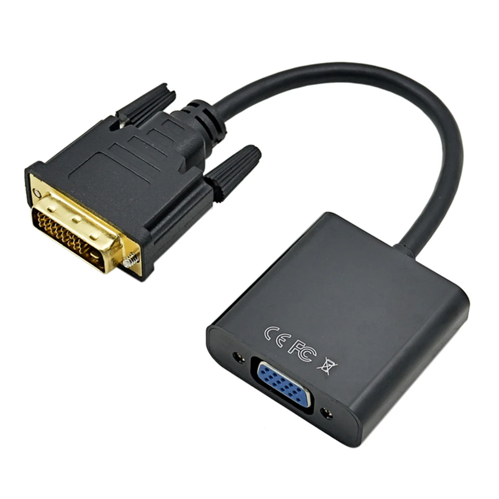 High Definition DVI D To VGA 24+1 15Pin Video Card Male To