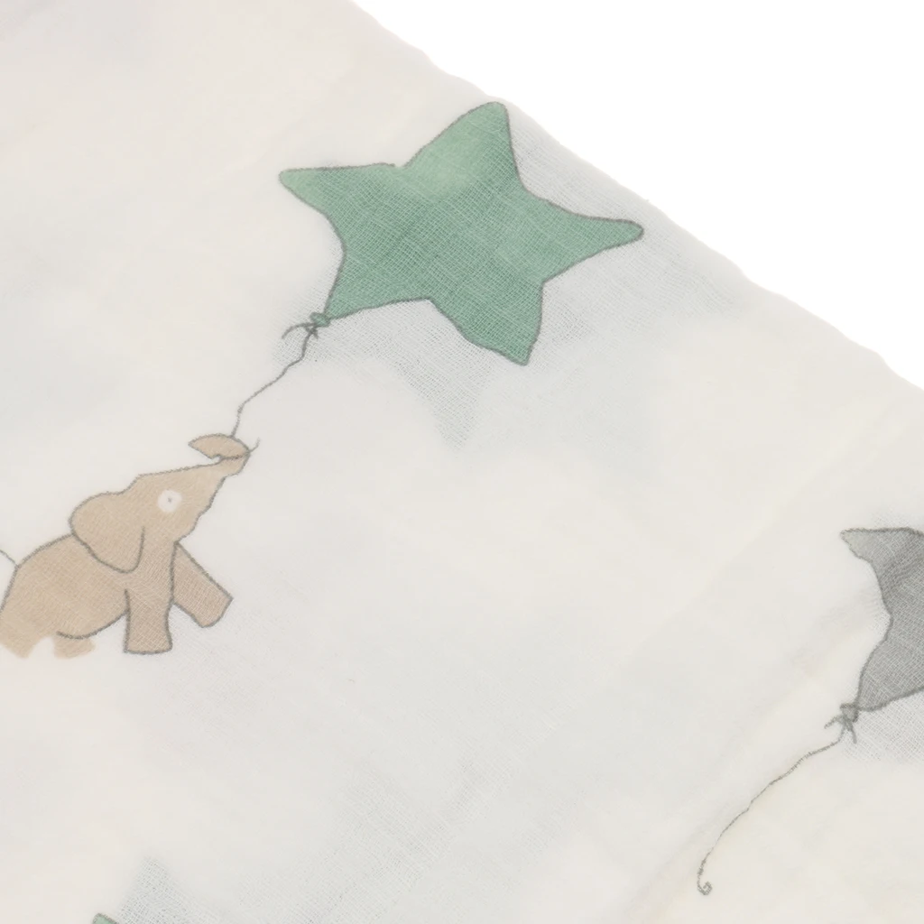 One Piece Muslin Cotton Blanket Infant Baby Bedding Blanket Swaddle Bath Towel Stars for Buggy Pram Car Seat Sling Cot Crib