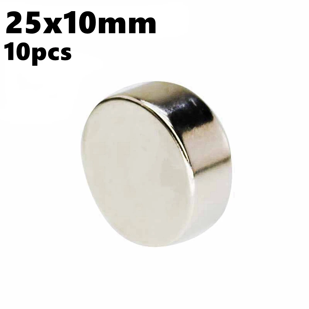 

2019 Magneet Neodymium Magnets Disc 25mm X 10mm Super Powerful Magnetic Round Magnet 10pcs 25*10 N35 Rare Earth Ndfeb Imanes