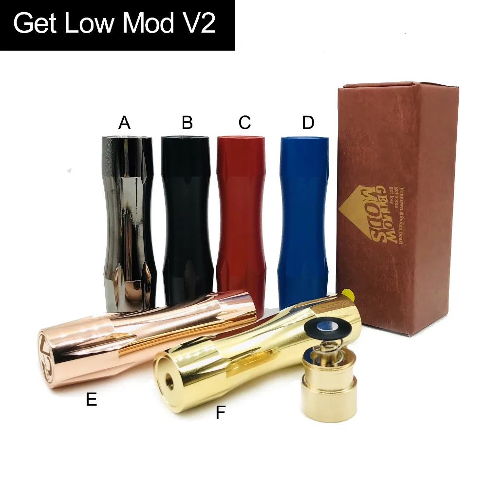 

2018 Newest high quality Get Low Mod v2 GLM V2 Mech Mod Brass Copper 18650 Mechanical Vape Mod Top Quality free shipping