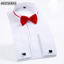 Рубашка мужская мода сплошной цвет Ласточка воротник мужские рубашки с длинным рукавом высокое качество вечерние свадебные мужские повседневные тонкие рубашки подходят