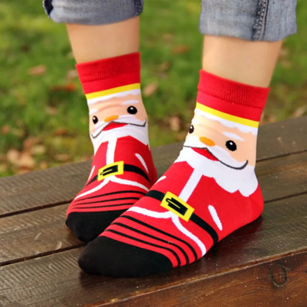1 Pair Warm Soft Women's Christmas Cotton Santa Claus Socks Xmas ankle