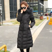 Fur Collar Hooded women’s Winter Coat Female Cotton Padded Jacket Long Section Women Winter Parka Large Size Overcoat TT288