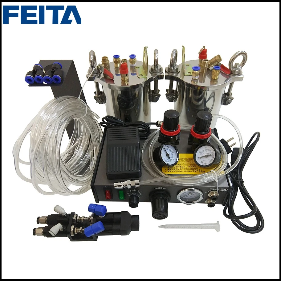 

FEITA Semi-auto Glue Dispenser A B Mixing Doming Liquid Glue Dispensing Machine Equipment for LED Light DIY LCD Sticker