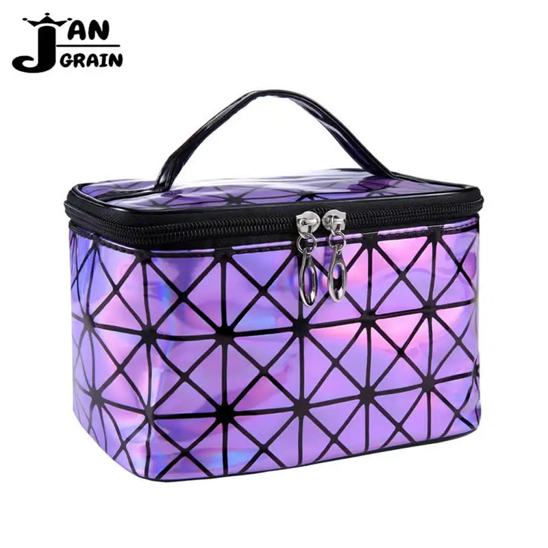 

Fashion Cosmetic Bag Women Functional PU Leather Travel Make Up Paillette Organizer Zipper Makeup Case Pouch Toiletry Kit Bag