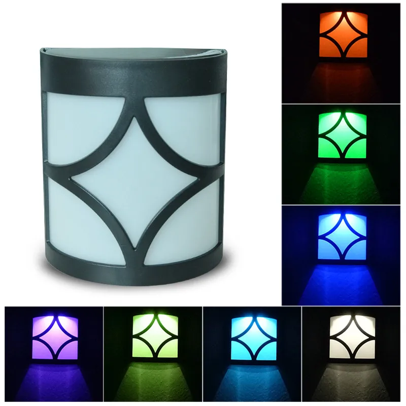 

ISHOWTIENDA Solar Outdoor Waterproof Decorative Wall light LED Color contemporary Garden Fence Light