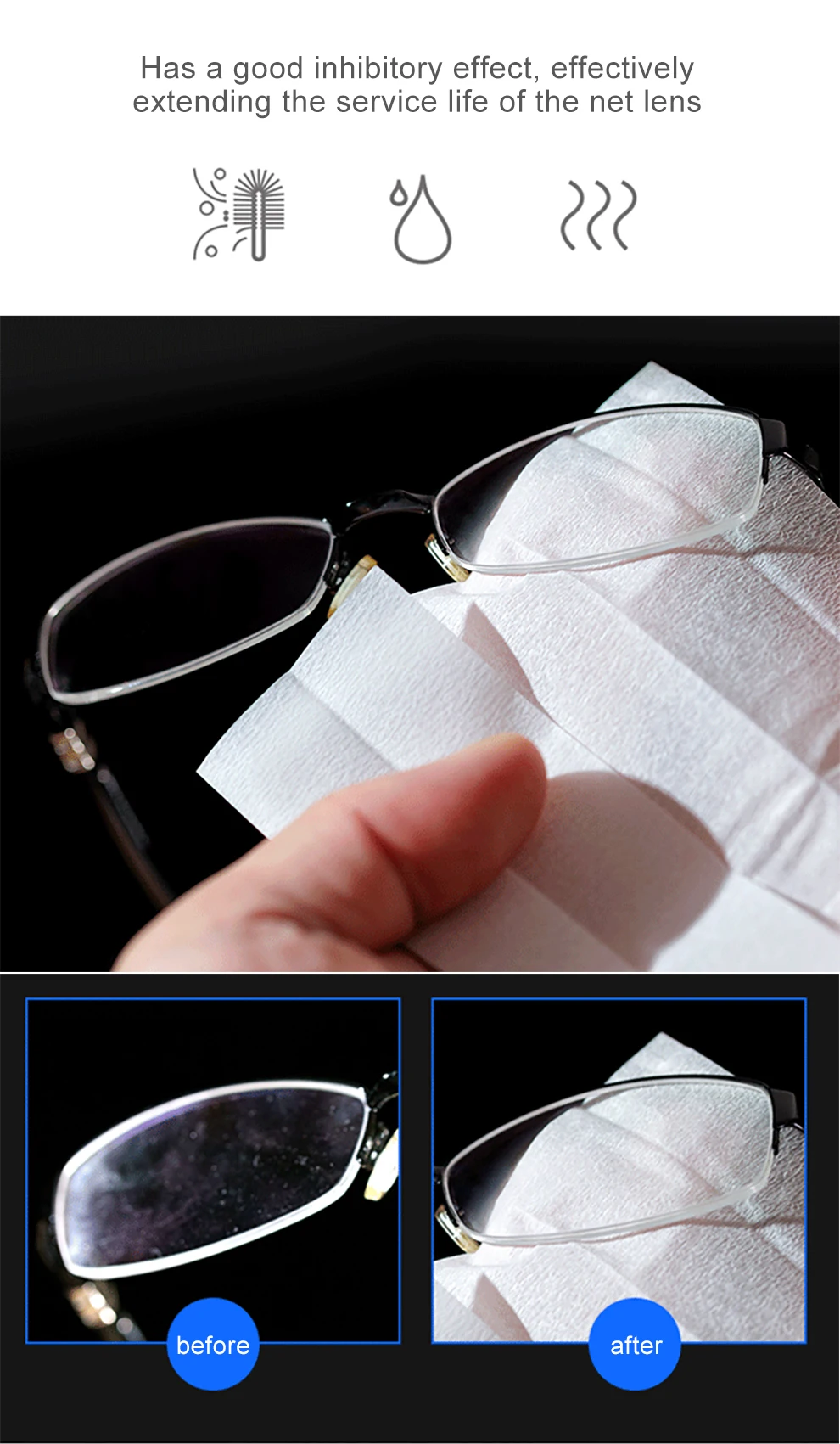 52 pcs Eyeglasses Polishing Cleaner Microfiber Glasses Cleaning Cloth For Lens Phone Screen Cleaning Disposable Wet Tissue Wipes