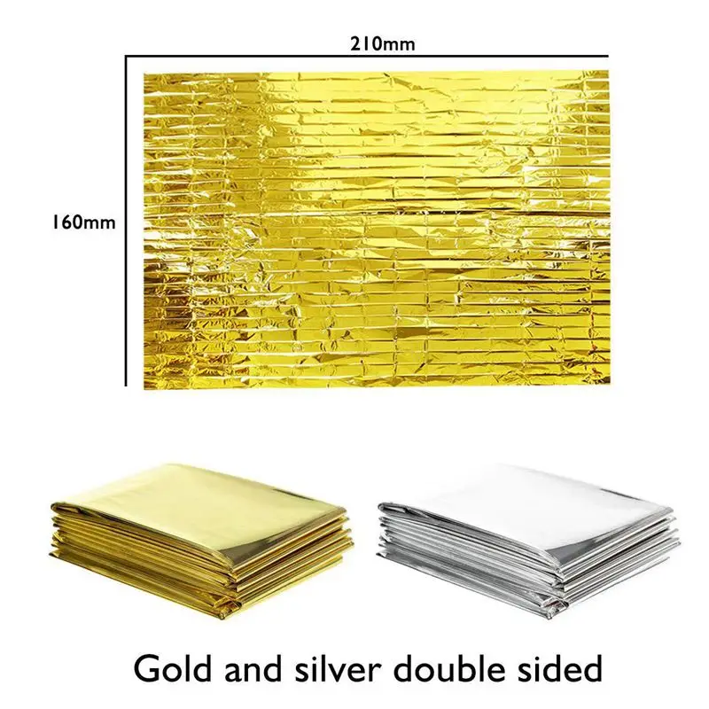 Аварийное одеяло для выживания, спасательное изоляционное одеяло, горячие походы, аптечка 10 шт#8