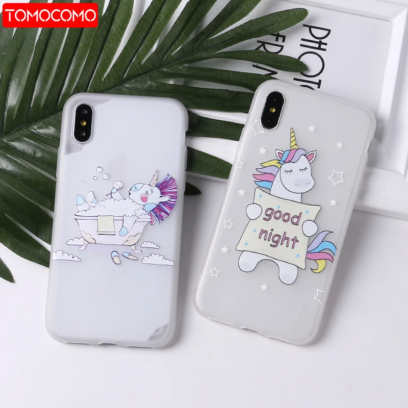 

Cute Unicorn Rainbow Cartoon Soft Matte Silicone Phone Case Back Cover For iPhone 11 Pro 5 5S 6 7 7 Plus 8 8Plus X XS Max