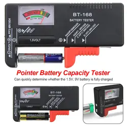 Указатель батарея ёмкость тестер 9 В Кнопка Несколько размеры батарея тестер Напряжение метр инструменты BT168 цифровой батарея тестер