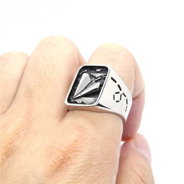 Прямая поставка 316L нержавеющая сталь полировальный Ювелирная Бумага кольцо с самолетом Bad Ass ювелирные изделия в японском стиле серебряное женское популярное кольцо