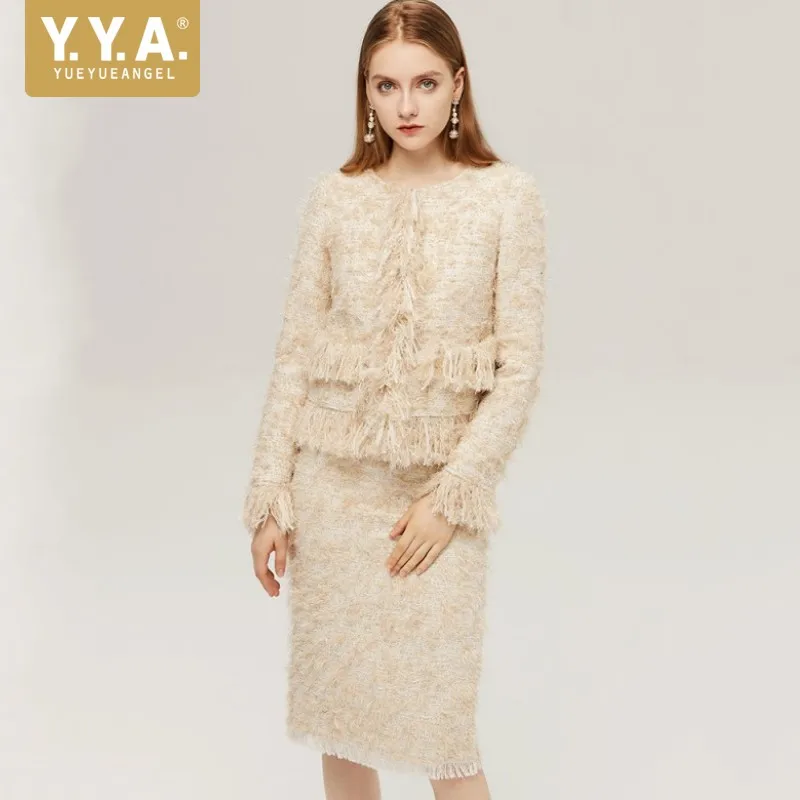 Женская куртка из плюша с кисточками, вечерние женские пальто с длинным рукавом, абрикосовые женские пальто, шикарные тонкие шерстяные куртки
