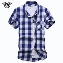 5XL 6XL 7XL очень большая Модная брендовая летняя Шахматная Мужская рубашка с коротким рукавом деловая Повседневная Гавайская Клетчатая Мужская рубашка