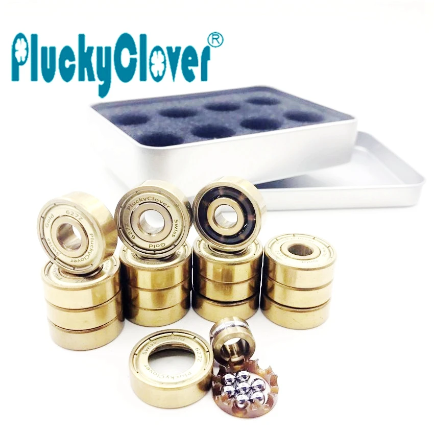 16 шт. 627z PluckyClover швейцарское золото ABEC-9 подшипник скутер Quad роликовые коньки обувь подшипник Лонгборд Дерби скорость художественный подшипник