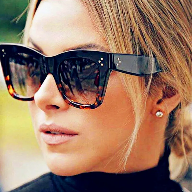 

PLINTH 2019 Round Cat Eye Women Sunglasses Black Leopard Frames Vintage Contrast Color Personalized Style Oculos de sol UV400
