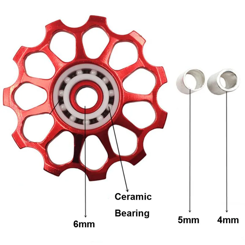 Велосипедный задний переключатель шкив керамический подшипник 8T 10T 11T 12T 13T 14T 15T 16T 17 MTB легированный ролик холостой ход Jockey колеса запчасти для велосипеда
