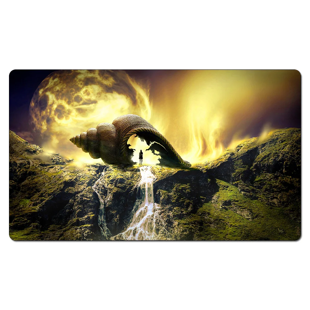 Красный Пейзаж дерево природа лес путь пустыне Playmat настольные игры играть мат, индивидуальный дизайн ковер стол игровой коврик с бесплатной сумкой - Цвет: Красный