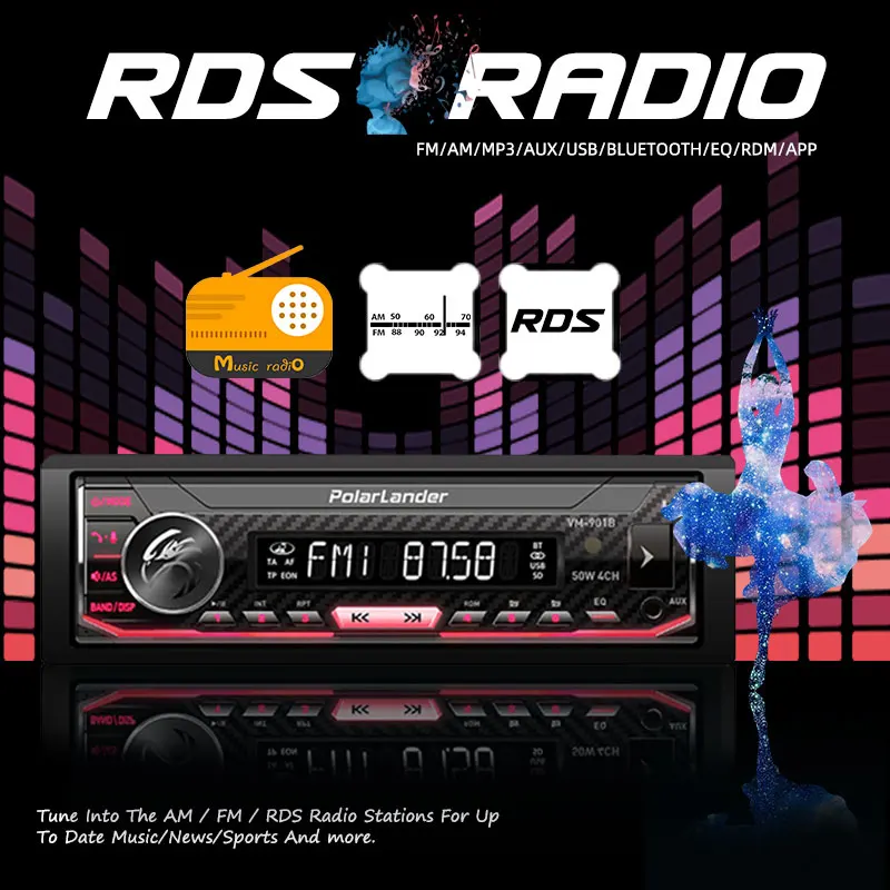 1 Din съемное RDS автомобильное радио миллионов цветов Автомагнитола Siri Assistant Bluetooth
