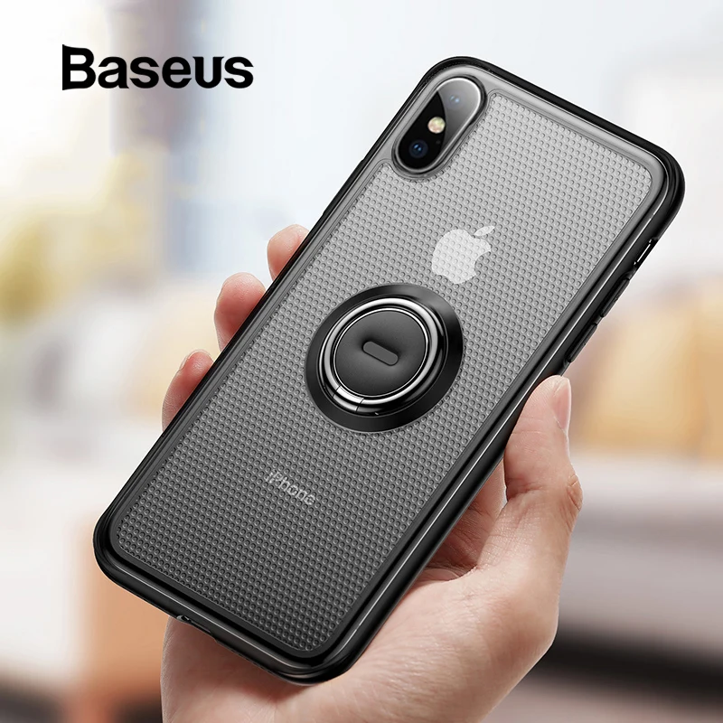 

Baseus Original Ring Holder Case for iPhone Xs Xs Max XR Kickstand Soft TPU Case with Magnetic Car Holder for 6.5inch Phone Capa