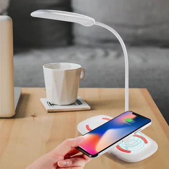 

Dual Wireless Charger Duo Led Table Lamp Chargeur Induction For Samsung Galaxy S10 Wireless Charging LED Lamp For iPhone 11 Pro