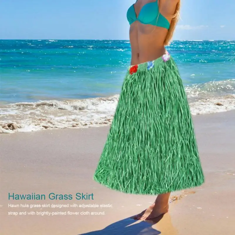 Grass Skirt Adults Wearing Hawaiian Grass Skirt Dance to Beach Party