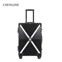 CHENGZHI2" 24" 2" 29" дюймов роскошные высокого качества алюминиевая рама последние мода прокатки Чемодан Дорожный чемодан на колесах