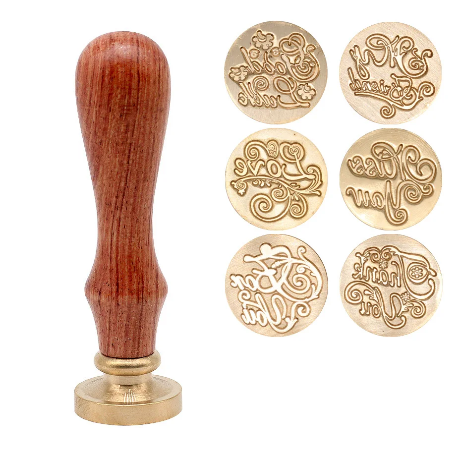 

Metal Retro Handcrafts Embroidery Stamps Birthday Card English Decorate Classical Poetry Wax Stamp Wedding Wax Seal