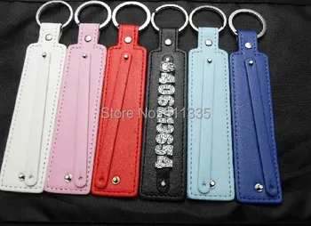 

50pcs/lot PU leather Personalized key chain fit for 8mm diy slide charms