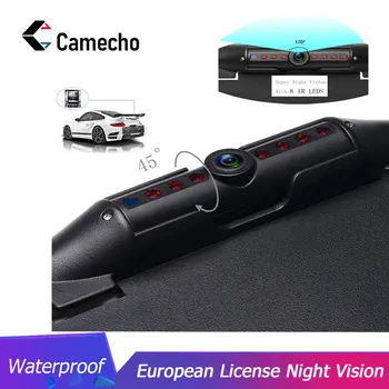 

Camecho European License Plate Frame Rear View Camera Auto Reverse Backup Parking Rearview System Waterproof LED Night Vision