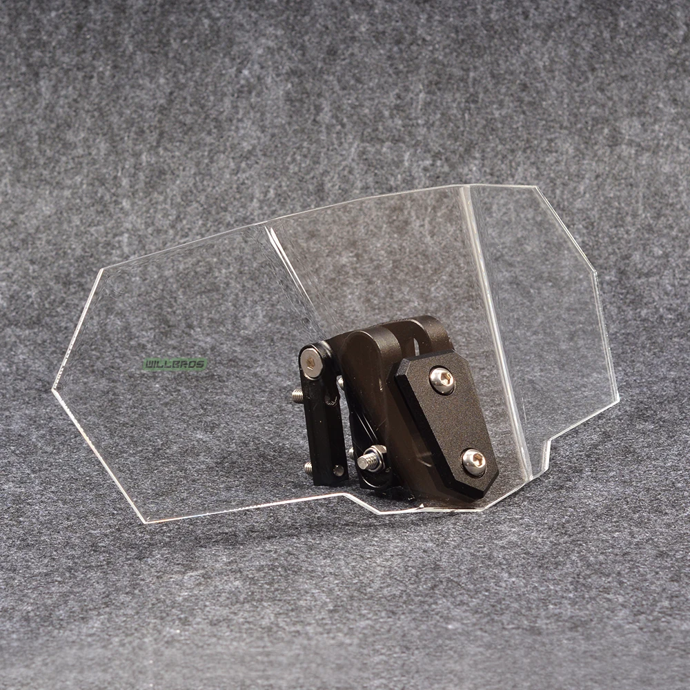 Adjustable clip on windshield Quick shut off Windshield Extended