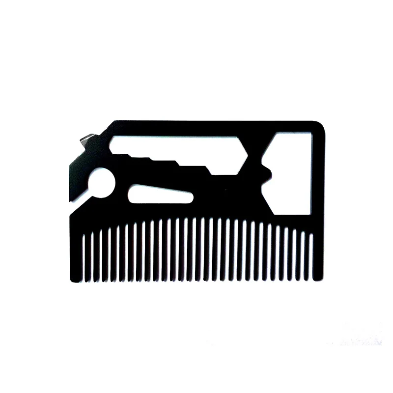 

Men's Stainless Steel Comb Hairdressing, Beard Comb. Multi-function Bottle Opener Credit Card Size Gift for Men