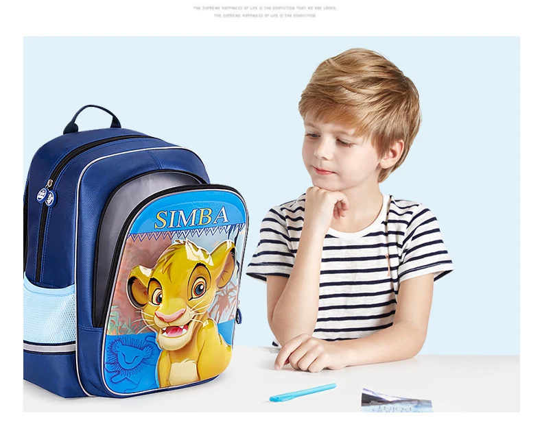 Подлинный диснейт Король Лев Simba школьный рюкзак для детей, мальчиков мультфильм лев Король школьные сумки для девочек детские игрушки Рождественский подарок