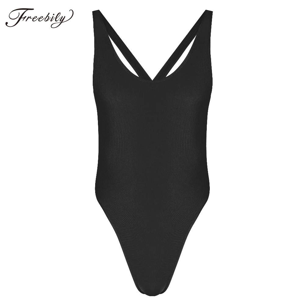 Mens Onepiece Bodysuits CrissCross Backless High Cut Thong Bodysuit