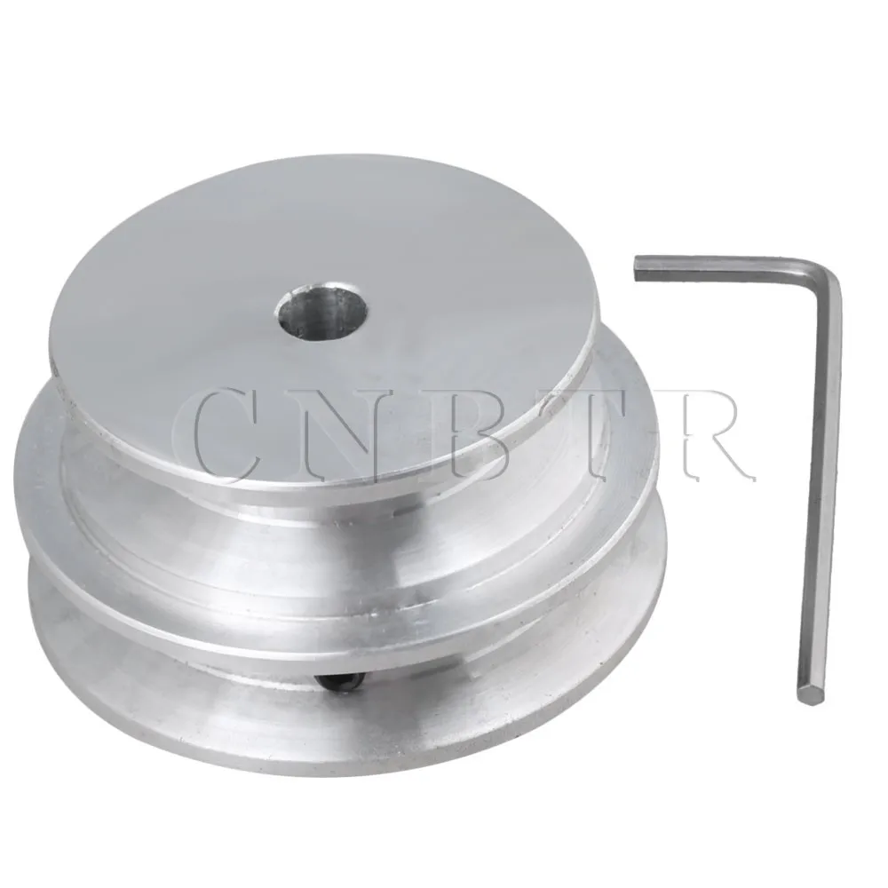 CNBTR Silver Aluminum 2 Step Groove Fixed Bore Pulley 60x8x30MM for Round Belt in Pulleys from
