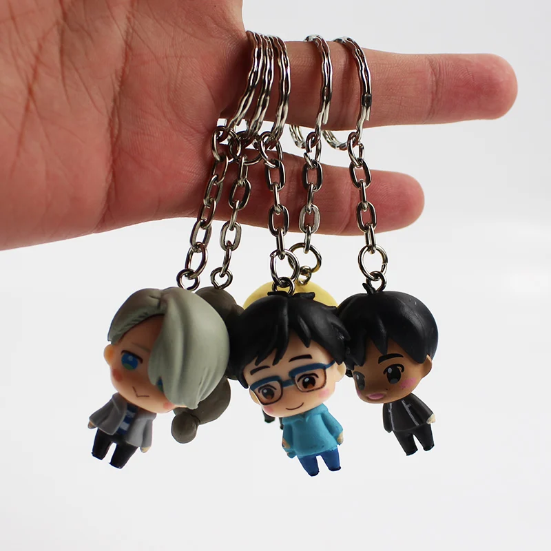 

4cm 5pcs/set YURI!!! on ICE keychain kawaii Yuri Katsuki Victor Nikiforov keychain gift