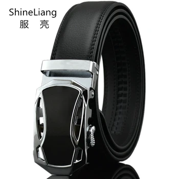 

Men's Belt Metal Alloy Automatic buckle Black Leather Width 3.5cm Length 110-130cm Designer High quality Fashion Luxury brand