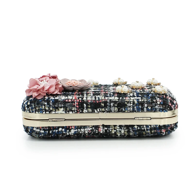 Hot sale women flower clutch purse new small women evening handbag diamond chain bag shoulder bags(C1092)