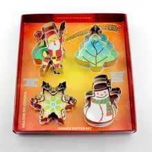 Печенья Нержавеющая сталь Снеговик Рождество дерева Снежинка Санта Клаус Форма DIY Принадлежности для выпечки печенья Кондитерские формы