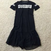 2016 Spring Patchwork Yarn Letter Print Long Design Black Sheep Wool Knitted One-piece Dress Thin