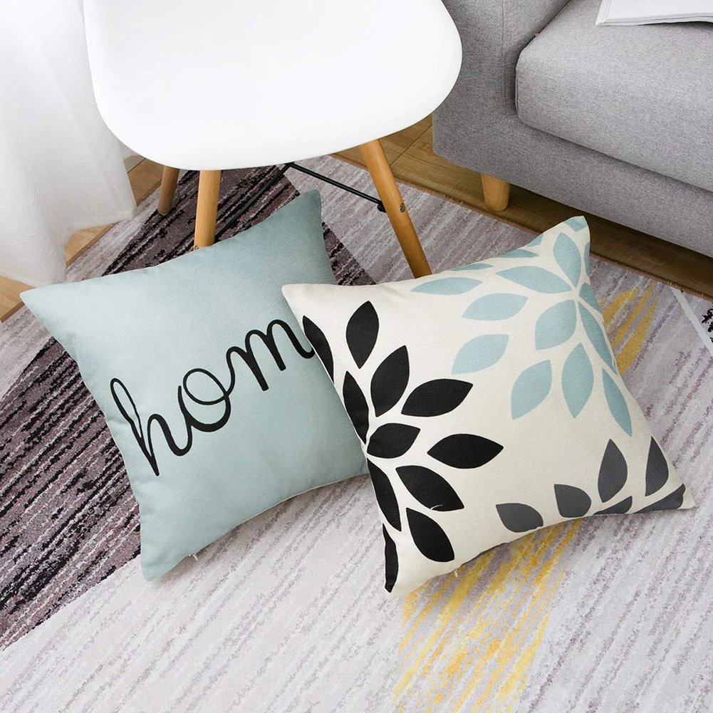 40 # модная домашняя дышащая наволочка в полоску с листьями для дивана кровати