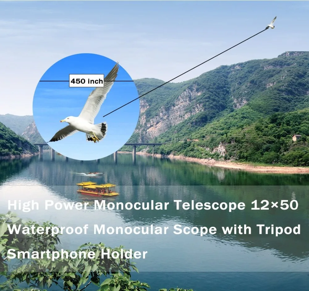 TOKOHANSUN 40x60 zoom Монокуляр телескоп широкоугольный Лупа телескоп с объективом мобильного телефона пылезащитный чехол Компас для iPhone 8