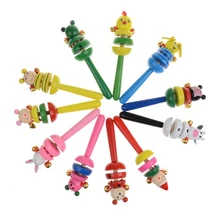 Милые детские погремушки в виде животных, колокольчики, музыкальные развивающие деревянные игрушки, колокольчики для кровати, разные цвета