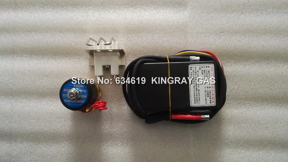 220-240V Gas Ignition Control Unit With Sparking Ignitor&Solenoid Valve, Pulse Black Box Auto Gas Lighter Module For Oven gas ignition control unit
