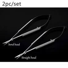 Качественная нержавеющая сталь офтальмологический инструмент 12,5 см микроножницы, прямые, наклонная головка ножницы для конъюнктивы, расширитель, микропинцет